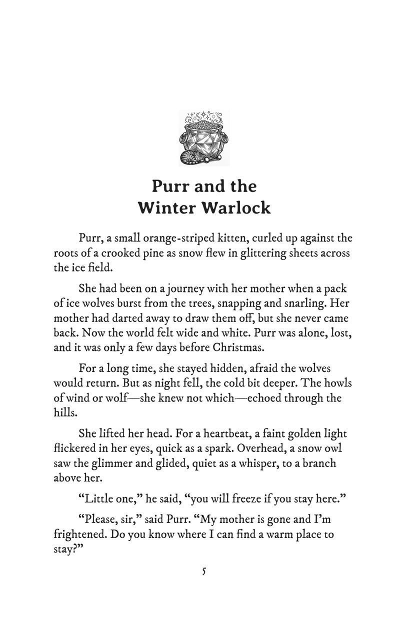 The first page of Purr and the Winter Warlock